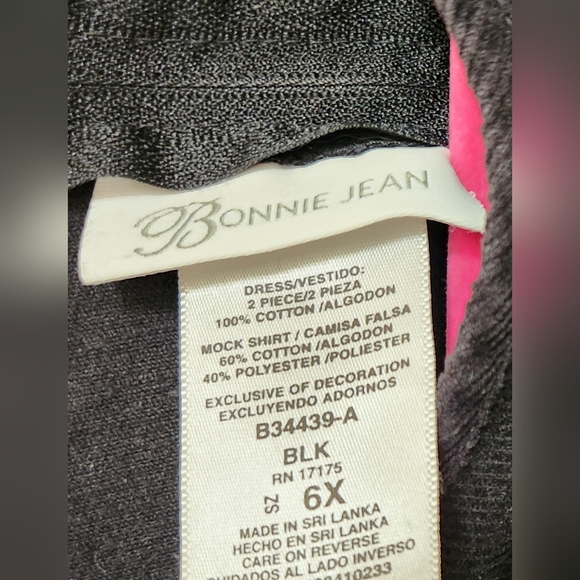 Bonnie Jean Sz 6 6X Halloween Ghosts Candy Corn Black Corduroy Long Sleeve Dress - Picture 3 of 5